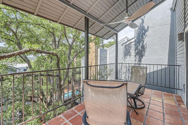 606 W Lynn St Unit 16, Austin, TX 78703 - view of patio / terrace with a balcony and ceiling fan