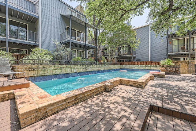 606 W Lynn St Unit 16, Austin, TX 78703 - view of pool with a wooden deck