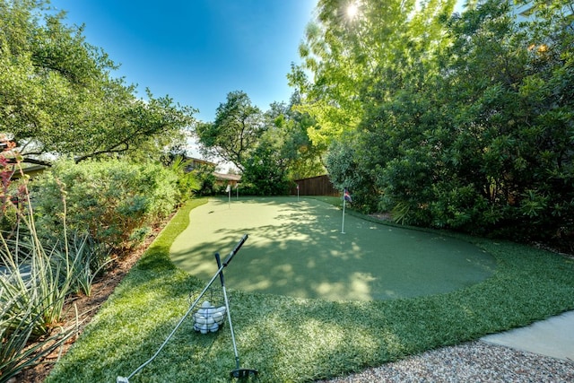 5801 Fox Chapel Dr, Austin, TX 78746 - view of yard with a putting green
