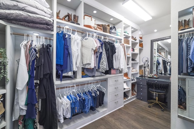 132 Lockhart Dr, Liberty Hill, TX 78642 - walk in closet with wood finished floors