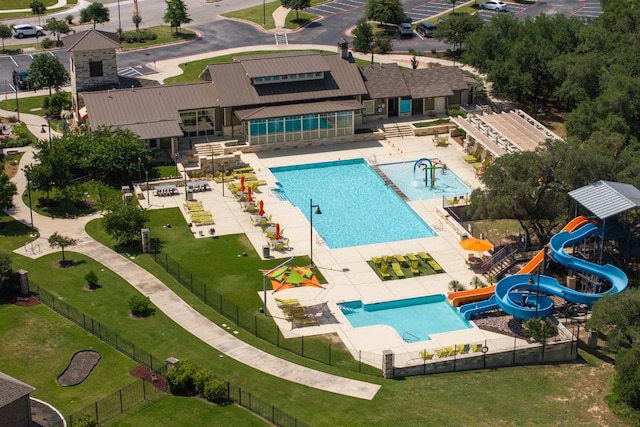 132 Lockhart Dr, Liberty Hill, TX 78642 - drone / aerial view of a pool area