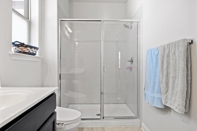 7818 Moody Bnd, Austin, TX 78744 - full bath featuring toilet, a stall shower, and vanity