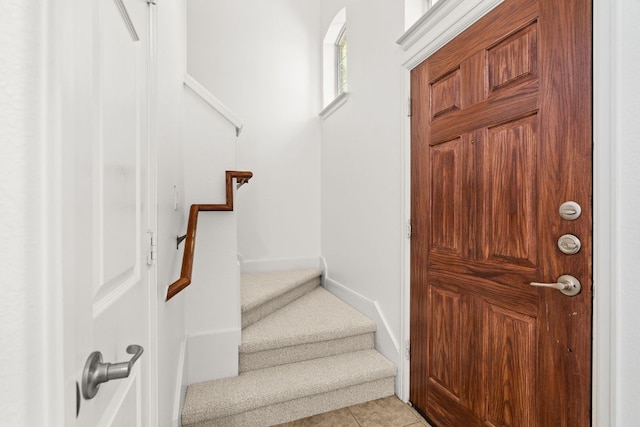 14812 Avery Ranch Blvd Unit 72, Austin, TX 78717 - entryway featuring stairway and light tile patterned flooring