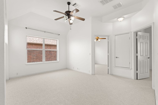 14812 Avery Ranch Blvd Unit 72, Austin, TX 78717 - unfurnished bedroom featuring carpet floors, lofted ceiling, and a ceiling fan