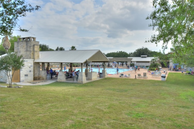 14812 Avery Ranch Blvd Unit 72, Austin, TX 78717 - view of property's community with a gazebo, a yard, a pool, and a patio area