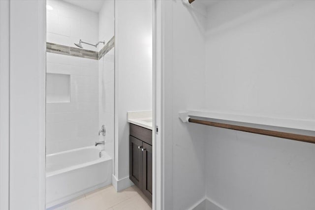 1500 Justin Ln Unit 2, Austin, TX 78757 - bathroom featuring vanity, shower / bath combination, and tile patterned flooring