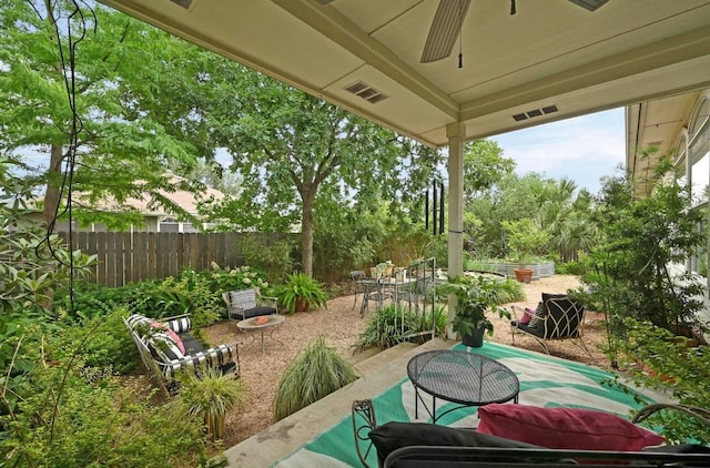4600 Tello Path, Austin, TX 78749 - view of patio / terrace with ceiling fan and outdoor dining space