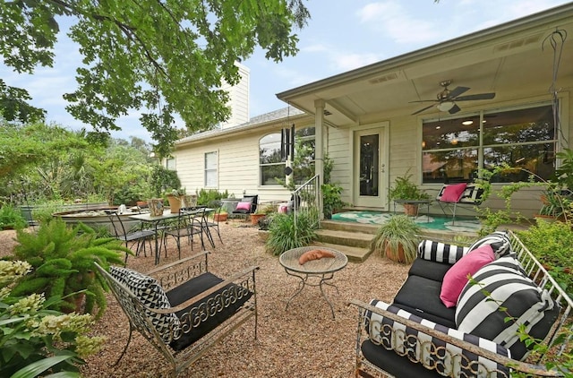 4600 Tello Path, Austin, TX 78749 - view of patio / terrace with ceiling fan and outdoor dining space