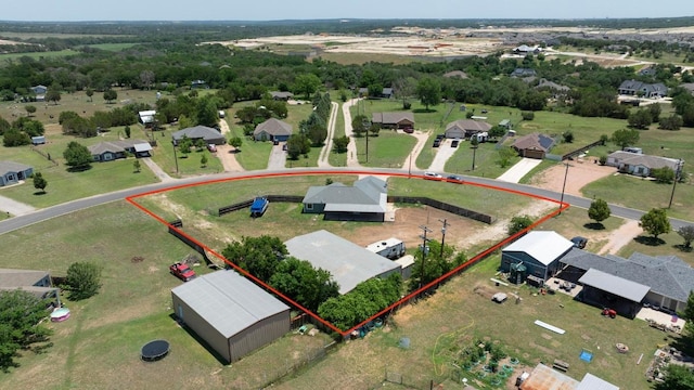 131 Roundup Dr, Liberty Hill, TX 78642 - aerial view of residential area featuring property boundaries highlighted
