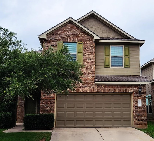 9944 Wading Pool Path, Austin, TX 78748 - craftsman inspired home featuring brick siding, a garage, and concrete driveway