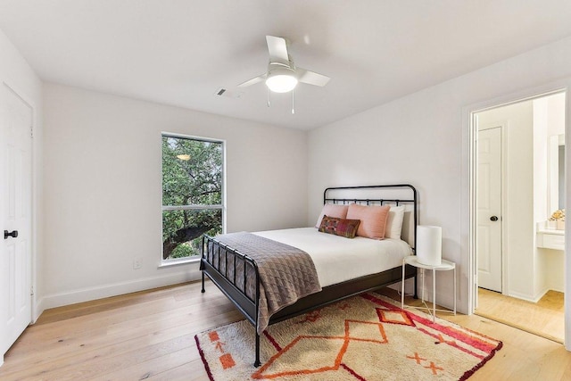 9123 La Siesta Bnd, Austin, TX 78749 - bedroom featuring hardwood / wood-style flooring, baseboards, and ceiling fan