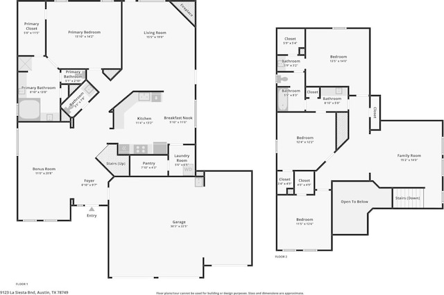 9123 La Siesta Bnd, Austin, TX 78749 - property floor plan