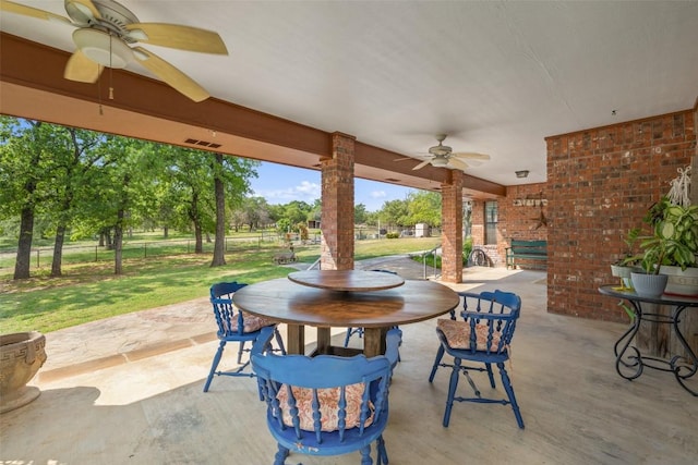 423 County Road 1010, Lampasas, TX 76550 - view of patio / terrace with a ceiling fan