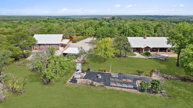 423 County Road 1010, Lampasas, TX 76550 - aerial view of property and surrounding area with a heavily wooded area