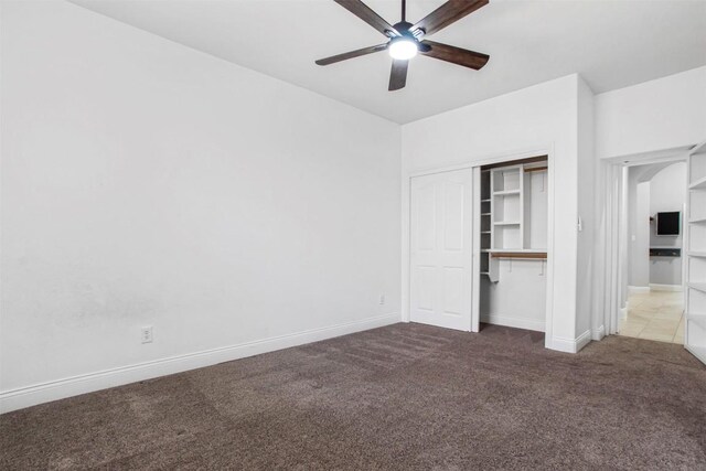 114 Mcbride Ln, Cedar Park, TX 78613 - unfurnished bedroom with carpet floors, a closet, and a ceiling fan