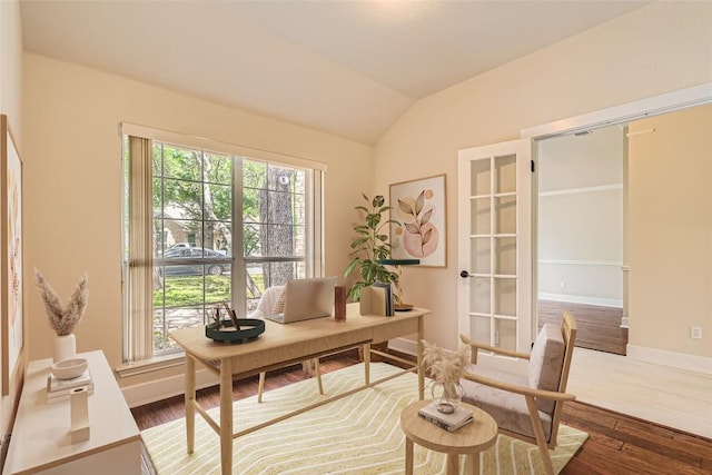 6411 Abilene Trl, Austin, TX 78749 - office space with lofted ceiling and wood finished floors