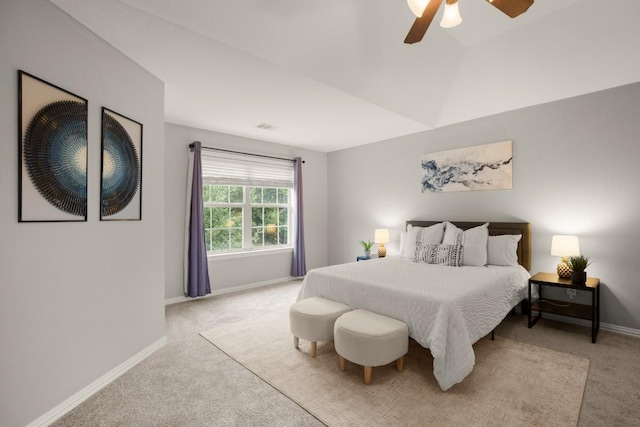 3505 Winding Shore Ln, Pflugerville, TX 78660 - bedroom featuring light carpet, baseboards, and ceiling fan