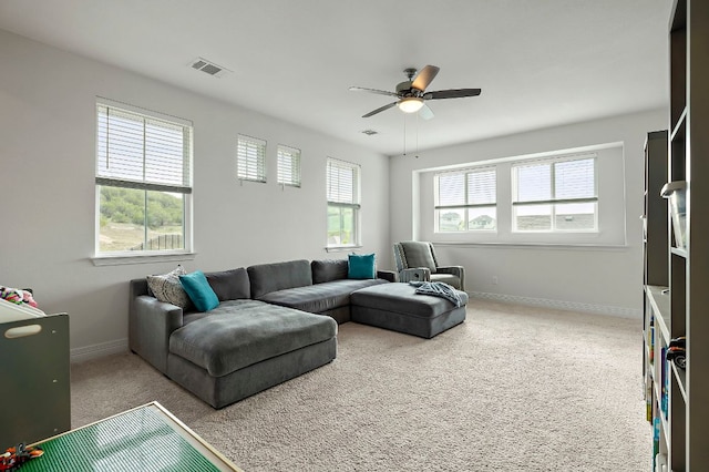 17720 Cain Clearing Pass, Austin, TX 78738 - living room with a ceiling fan and carpet floors