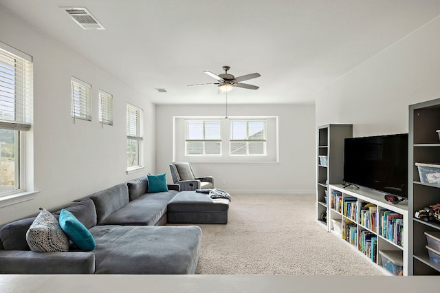 17720 Cain Clearing Pass, Austin, TX 78738 - living room featuring ceiling fan and carpet
