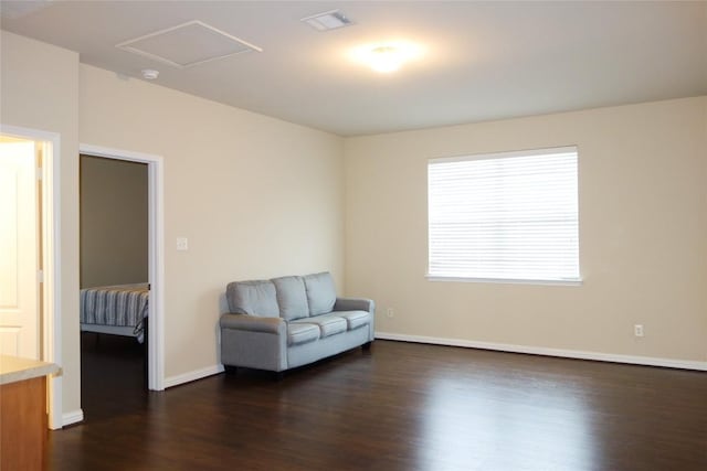 3707 Tall Cedars Rd, Cedar Park, TX 78613 - living area with dark wood-type flooring and attic access
