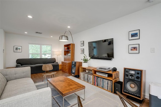 5205 Gladstone Dr, Austin, TX 78723 - living area featuring recessed lighting and wood finished floors