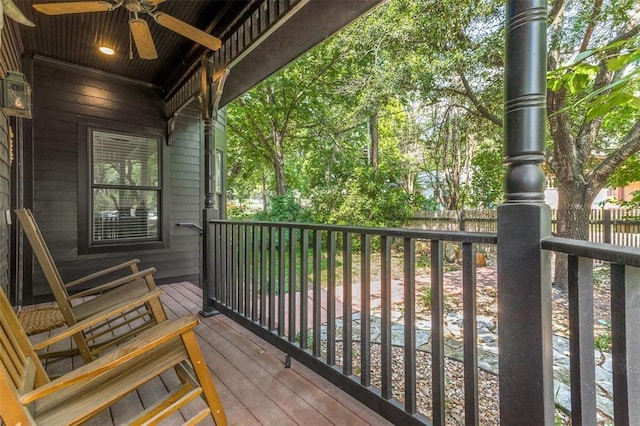 2113 Brooklyn St, Austin, TX 78704 - wooden deck with a ceiling fan