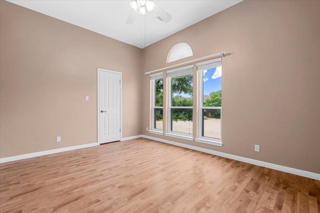 509 Oak Park Dr, Round Rock, TX 78681 - spare room with light wood-type flooring, ceiling fan, and baseboards