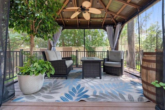 509 Oak Park Dr, Round Rock, TX 78681 - deck featuring a ceiling fan