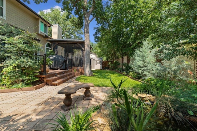 509 Oak Park Dr, Round Rock, TX 78681 - view of yard with a gazebo and a patio area