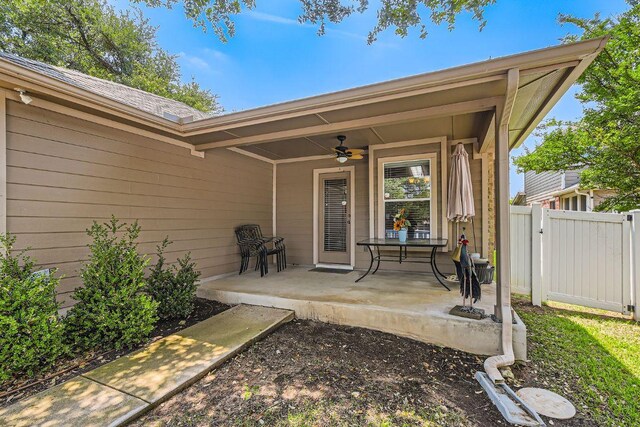 1007 Big Spring Dr, Cedar Park, TX 78613 - view of exterior entry featuring a ceiling fan
