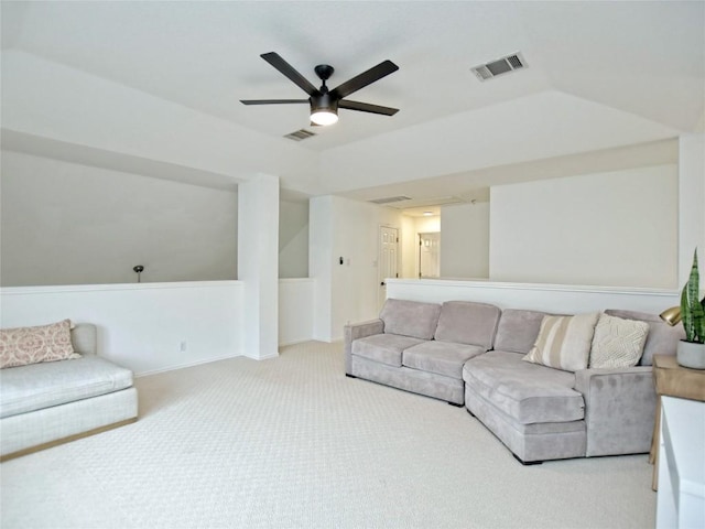 4109 Moss Hollow Dr, Round Rock, TX 78681 - carpeted living room with a ceiling fan