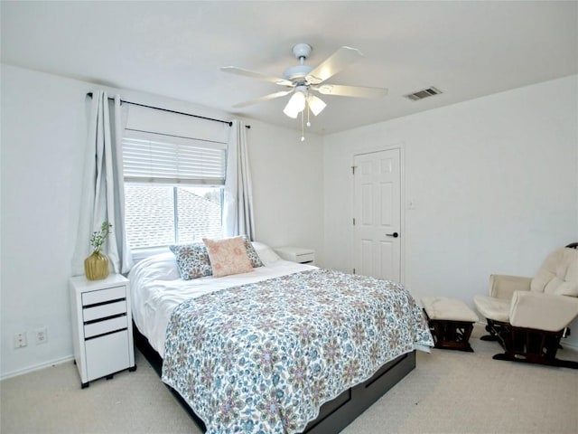 4109 Moss Hollow Dr, Round Rock, TX 78681 - bedroom with light carpet, ceiling fan, and baseboards