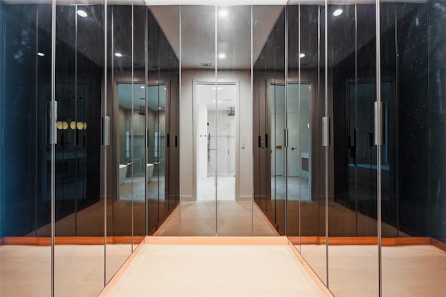 2807 Garwood St, Austin, TX 78702 - interior space featuring tile patterned flooring and recessed lighting