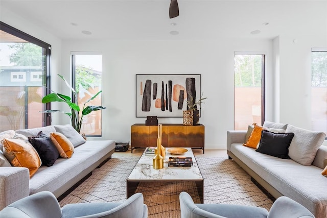 2807 Garwood St, Austin, TX 78702 - living area with ceiling fan