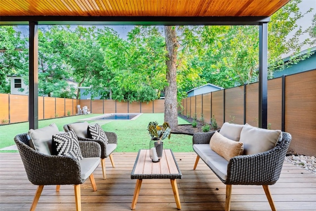 2807 Garwood St, Austin, TX 78702 - wooden terrace with a fenced backyard