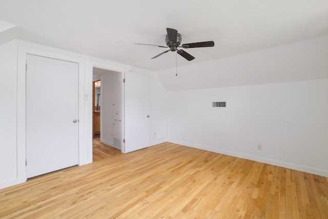 3303 S Oak Dr, Austin, TX 78704 - bonus room with a ceiling fan, light wood finished floors, vaulted ceiling, and baseboards