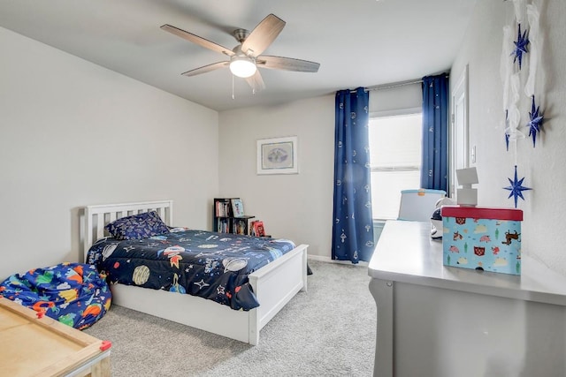 17101 Borromeo Ave, Pflugerville, TX 78660 - carpeted bedroom featuring a ceiling fan and baseboards