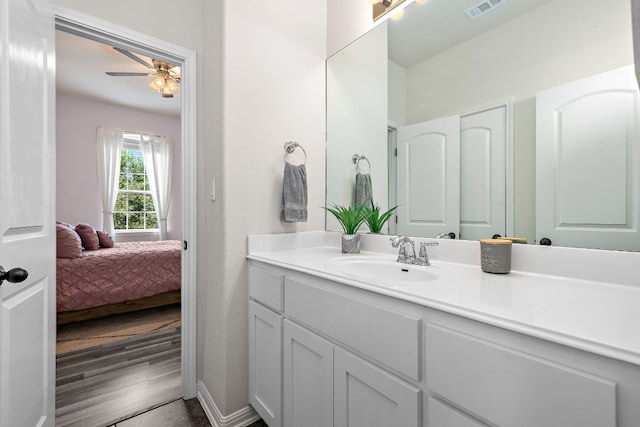 2313 Legend Hill Dr, Leander, TX 78641 - ensuite bathroom featuring vanity and ceiling fan