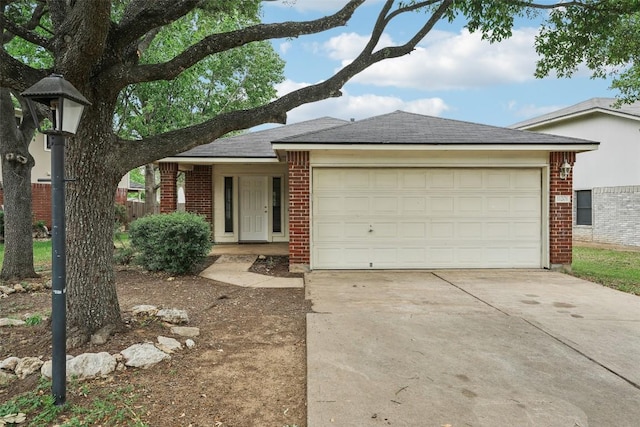 11201 Canterbury Tales Ln, Austin, TX 78748 - ranch-style house featuring brick siding, driveway, a garage, and a shingled roof