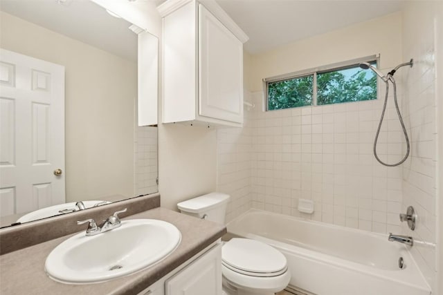 11201 Canterbury Tales Ln, Austin, TX 78748 - bathroom with vanity, toilet, and shower / bath combination