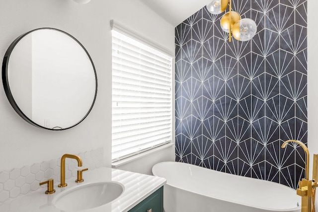 3712 Sawmill Dr, Austin, TX 78749 - bathroom featuring a freestanding tub and vanity