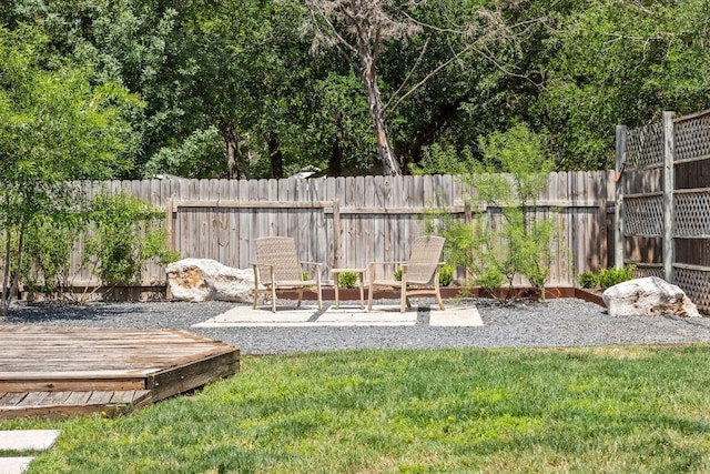 3712 Sawmill Dr, Austin, TX 78749 - view of yard featuring a wooden deck and a patio