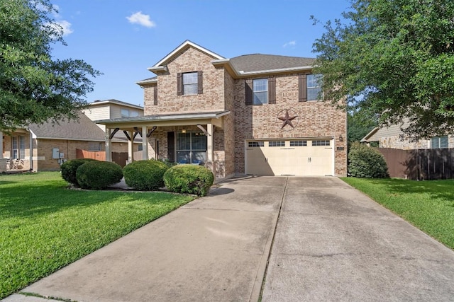 3517 Shellcastle Ln, Round Rock, TX 78681 - traditional-style house with brick siding, concrete driveway, and a garage