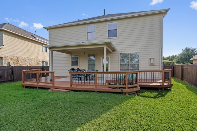 3517 Shellcastle Ln, Round Rock, TX 78681 - rear view of property with a fenced backyard and a deck