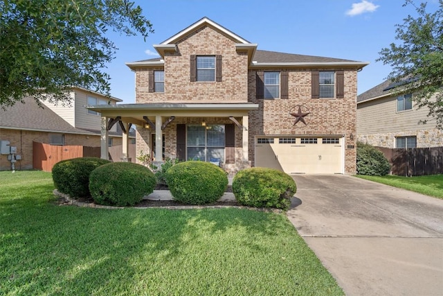 3517 Shellcastle Ln, Round Rock, TX 78681 - traditional home with an attached garage, driveway, and brick siding