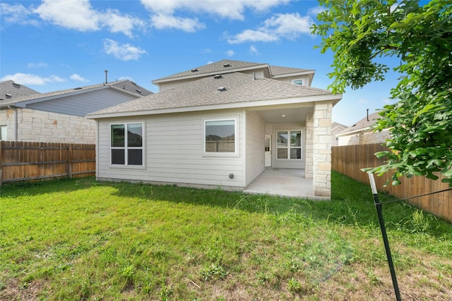 4203 Birdwatch Loop Unit 14, Pflugerville, TX 78660 - back of house featuring a patio, a shingled roof, and a fenced backyard