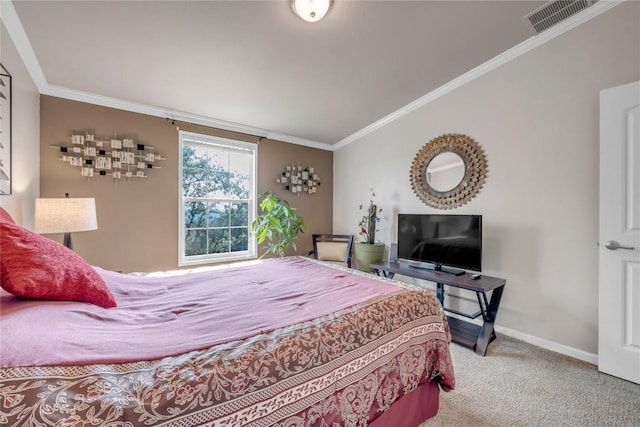 7500 Muleshoe Bend Trl, Marble Falls, TX 78654 - carpeted bedroom with ornamental molding and baseboards