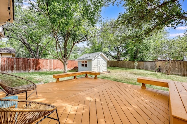 1505 Wheless Ln, Austin, TX 78723 - wooden deck with a fenced backyard and a storage shed