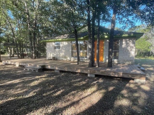 309 Stolle Ln, Flatonia, TX 78941 - rear view of house featuring a deck