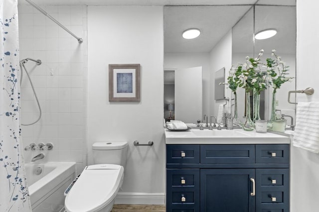6109 Bullard Dr Unit A, Austin, TX 78757 - bathroom with vanity, shower / tub combo, and wood finished floors